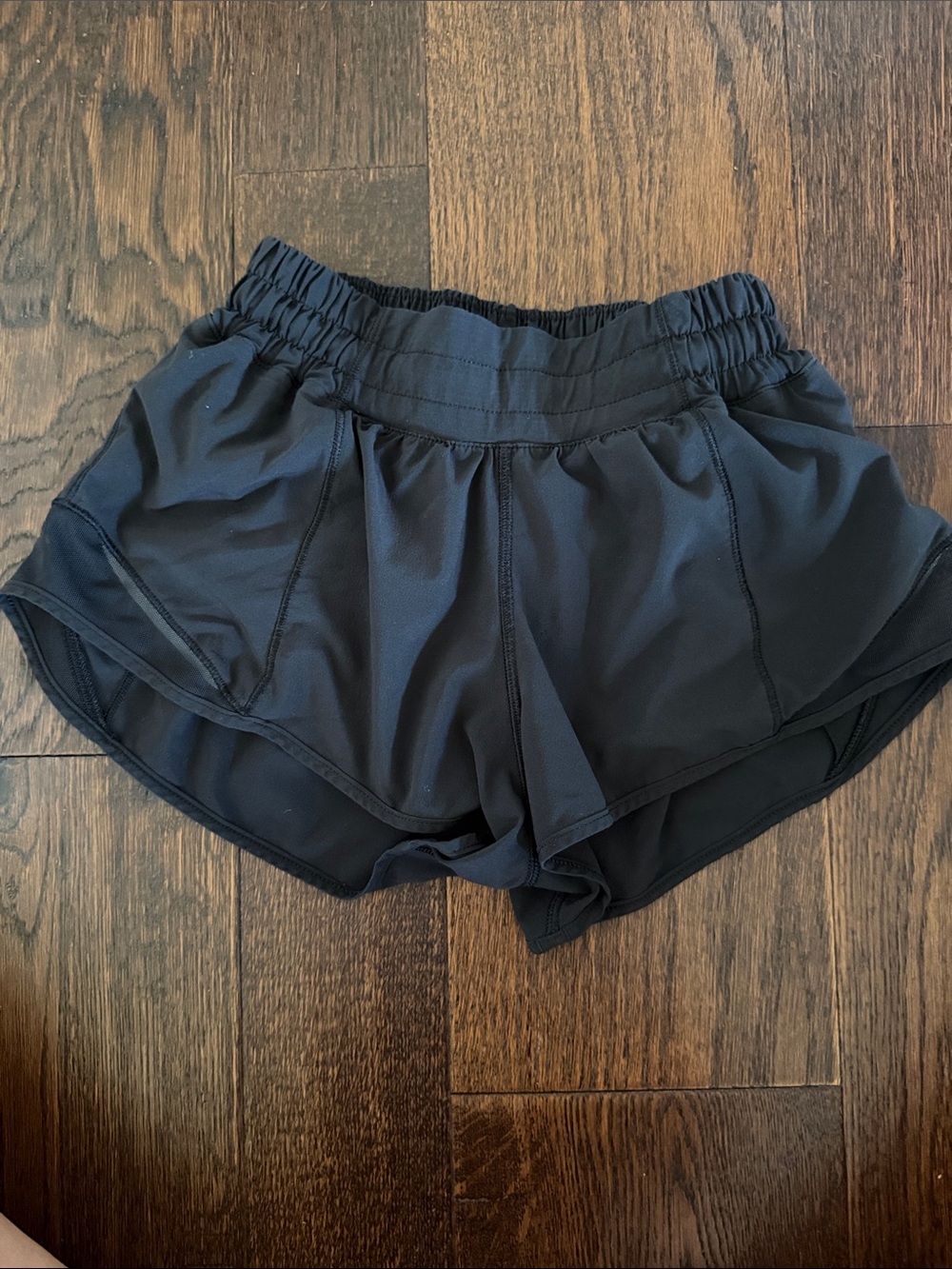 Women's Black Athletic Running Shorts with Elastic Waist